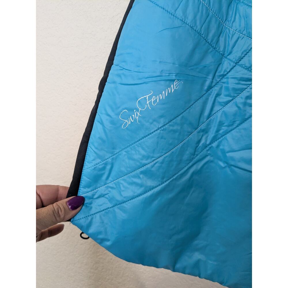 SWIX Cross Country Ski Mini Puffer Skirt Black Turquoise Womens Size Small - Picture 8 of 9